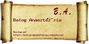 Balog Anasztázia névjegykártya
