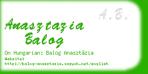 anasztazia balog business card