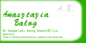 anasztazia balog business card
